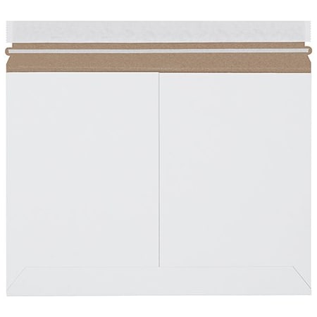 Bsc Preferred 12 1/4 x 9 3/4'' White Side Loading Stayflats Lite Mailers, 100PK BUY00017616